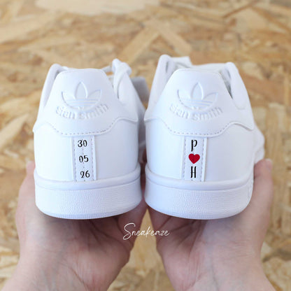 Date & Initiales talon - Stan Smith custom mariage - SNEAKEAZE CUSTOMS