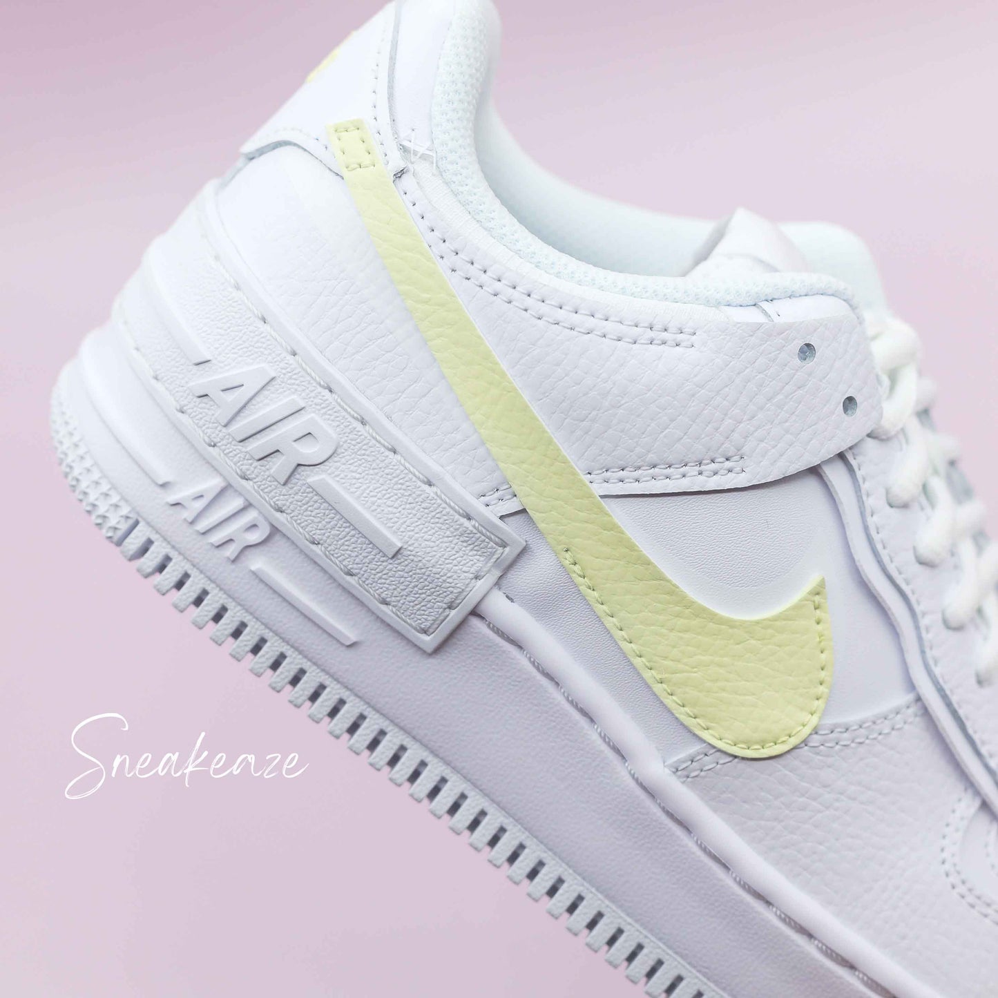 Nike air force 1 shadow jaune pastel baskets custom pastel sneakers af1 pour femme