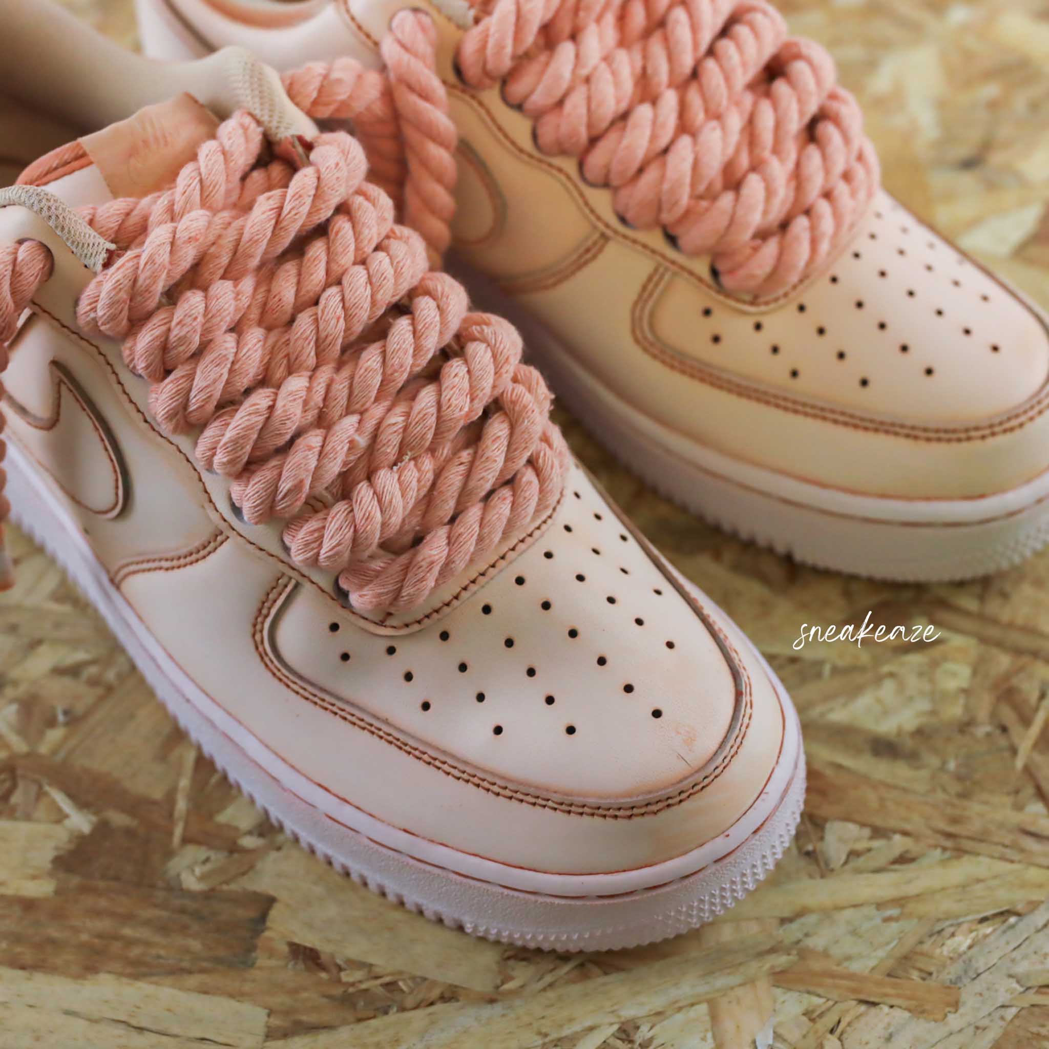 Nike air force 1 beige leather on sale