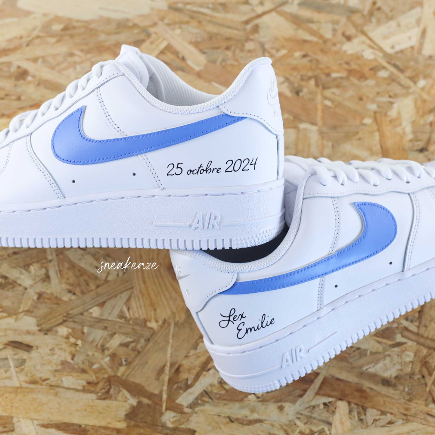 baskets personnalisées mariage nike air force 1 custom mariage inscription des initiales et date du mariage wedding sneakeaze customs skz