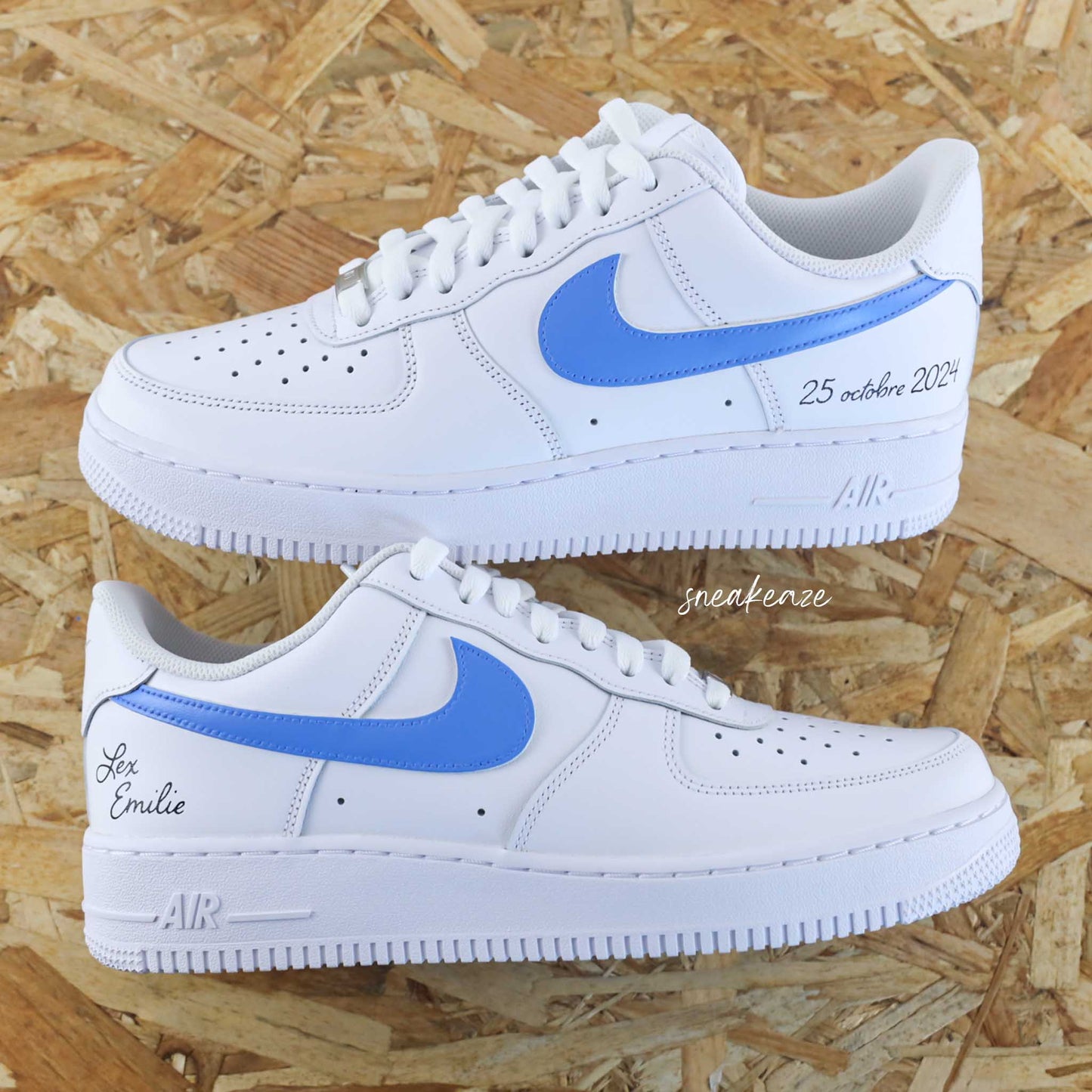 baskets personnalisées mariage nike air force 1 custom mariage inscription des initiales et date du mariage wedding sneakeaze customs skz