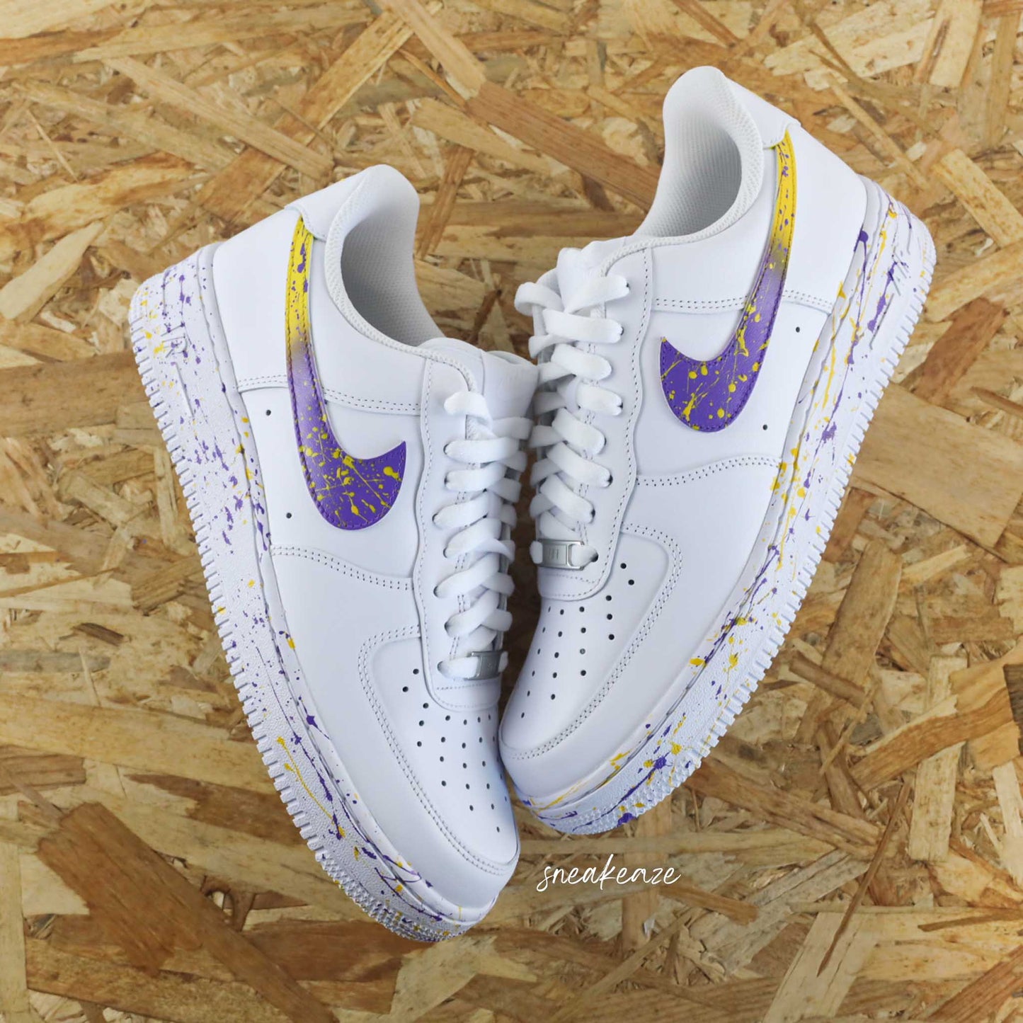 Baskets nike air force 1 custom AF1 splash dégradé basketball US sneakeaze customs skz