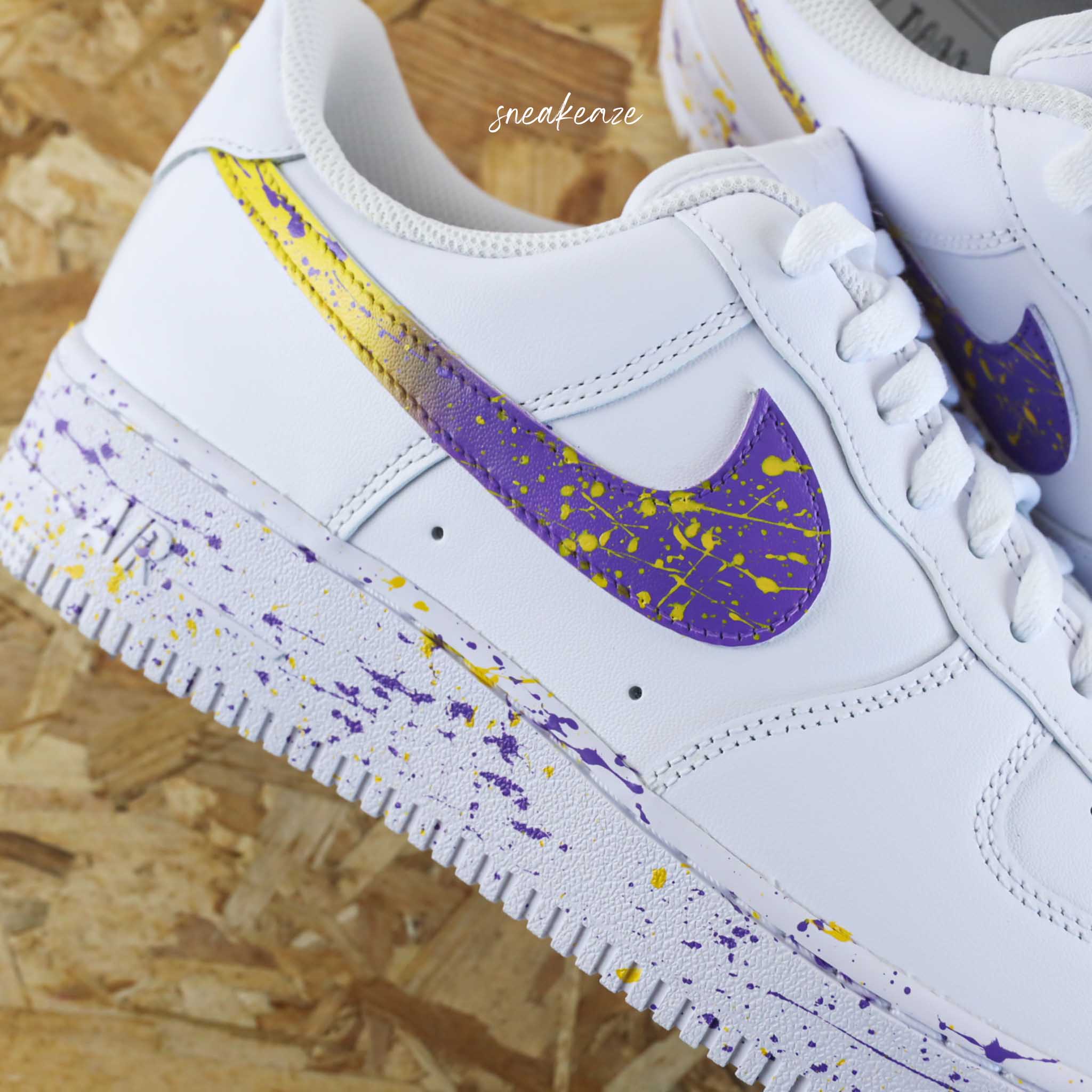 Nike Air Force 1 Custom Splash Basketball lakers SNEAKEAZE CUSTOMS