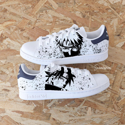 baskets adidas stan smith custom itachi naruto kakashi sasuke sneakers manga akatsuki - sneakeaze custom