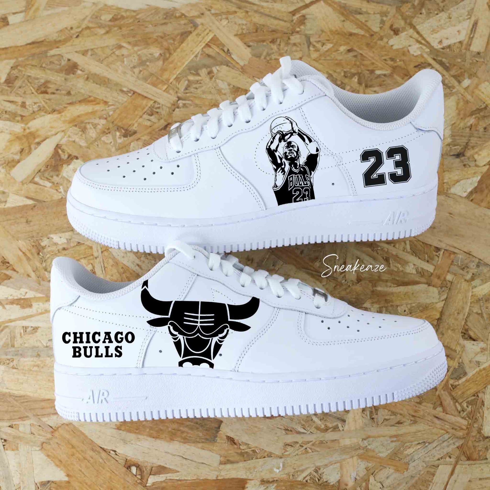 baskets custom air force 1 michael jordan bulls NBA 23 sneakeaze customs skz