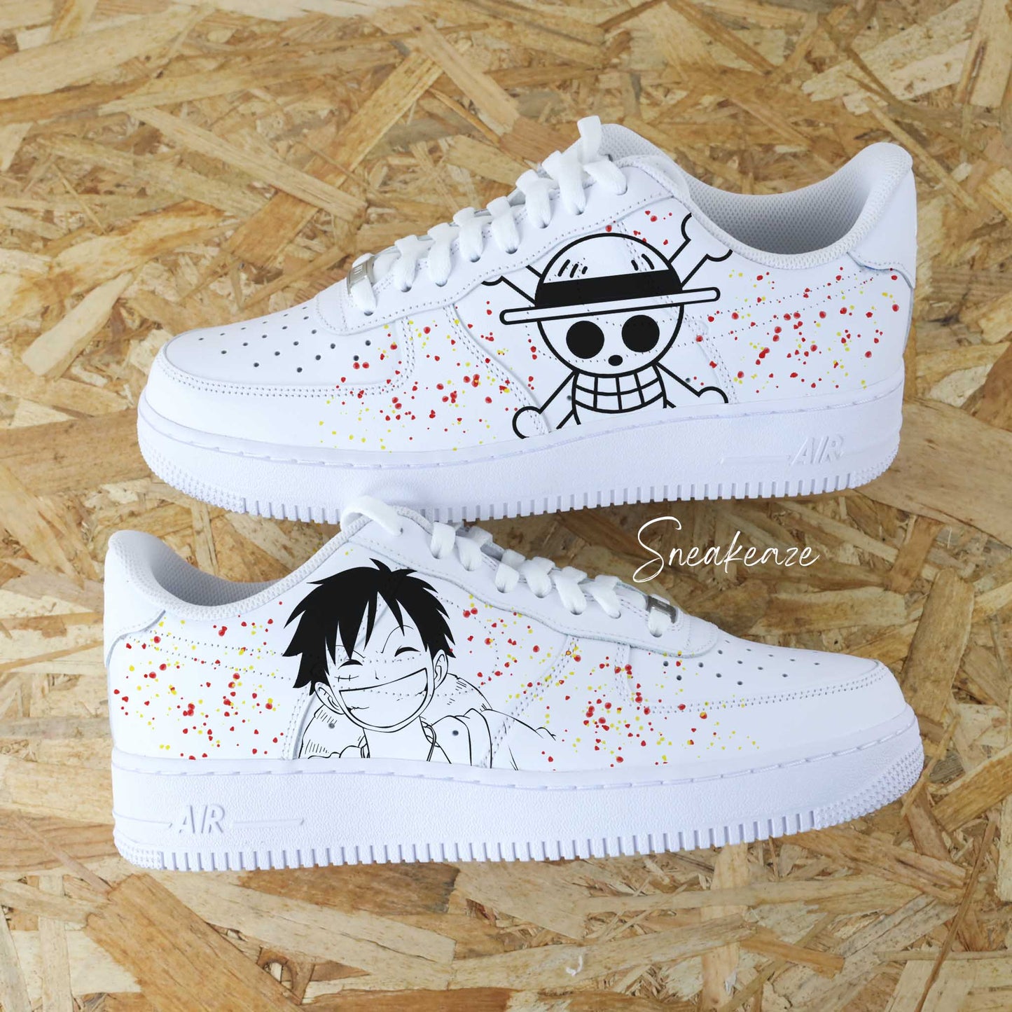 nike air force 1 custom manga animé one piece luffy Roronoa Zoro sneakers af1 personnalisé customisé naruto dbz sasuke