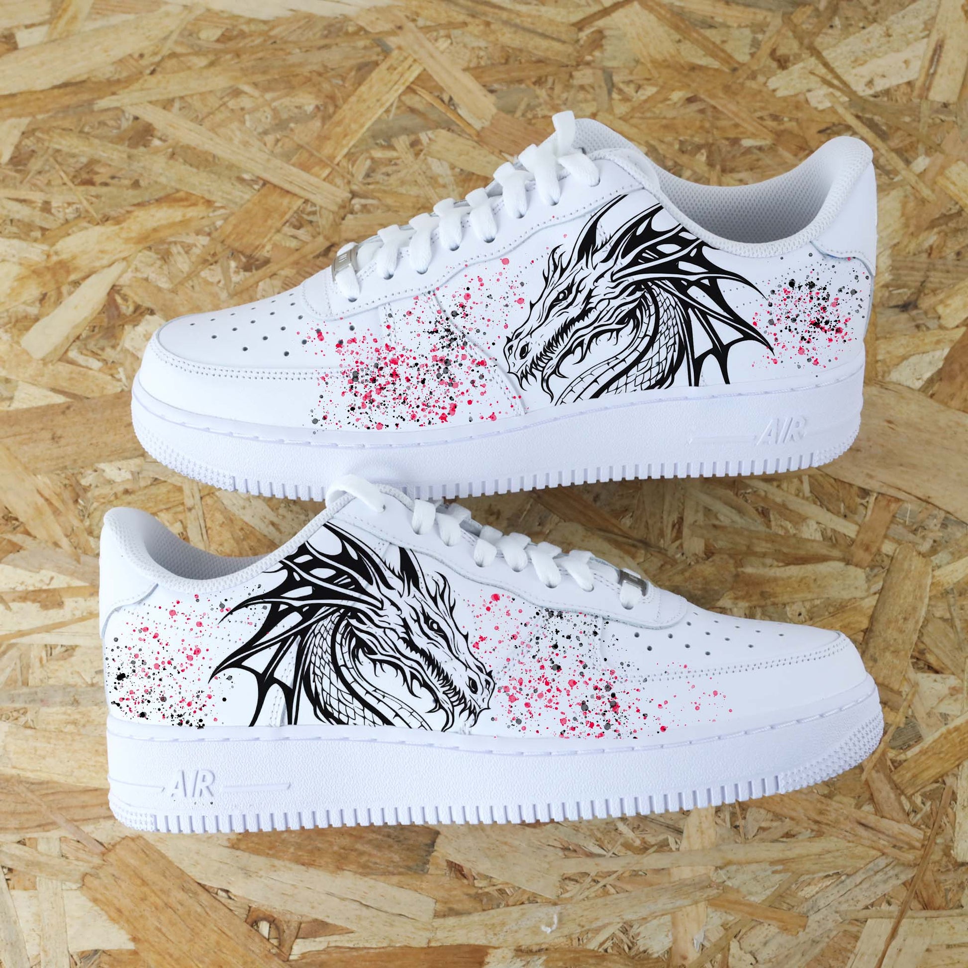 Air Force 1 custom dragon japonais blanc sneakers peintes main streetwear sneakeaze custom