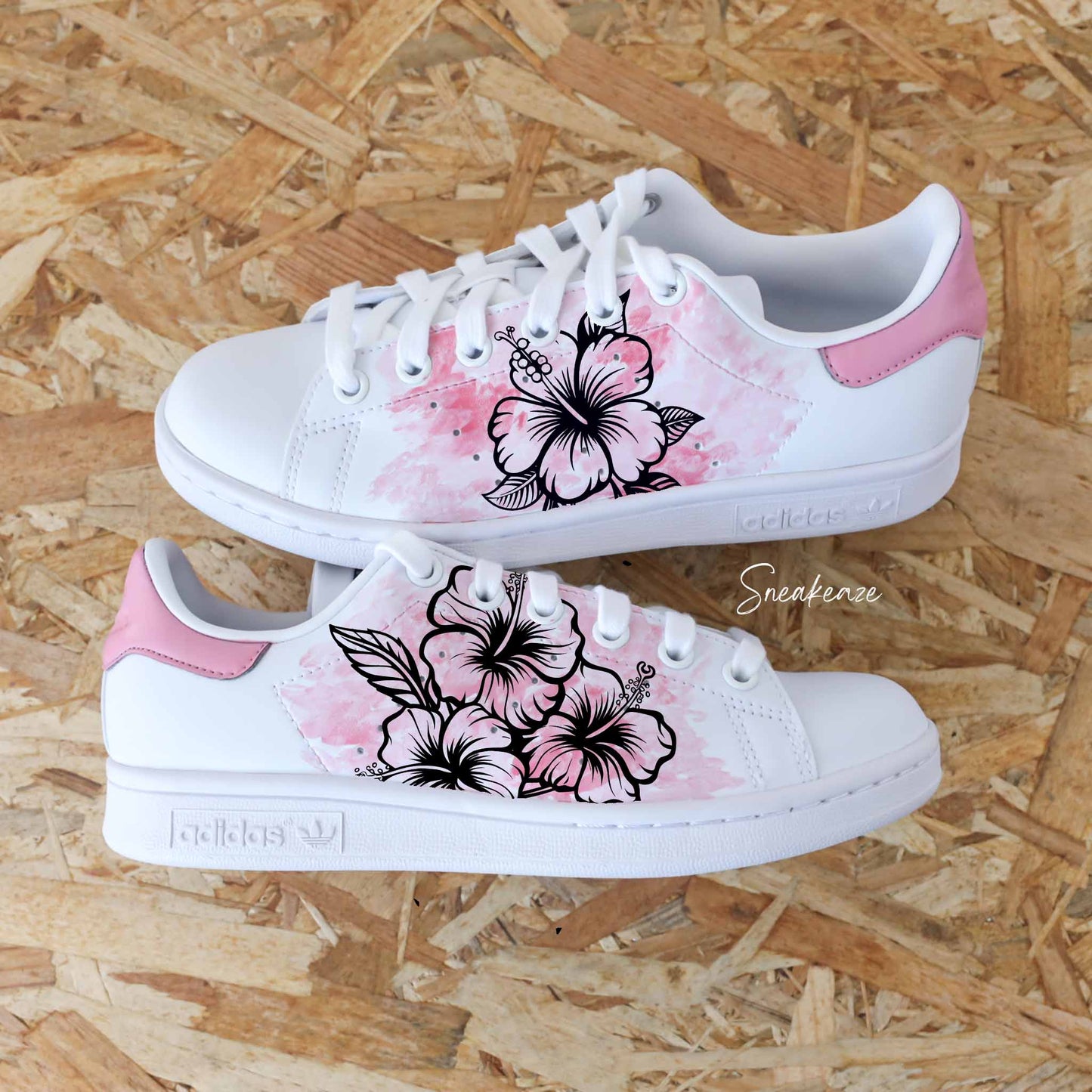 Fleurs Aquarelle (modèle au choix) - Stan Smith custom