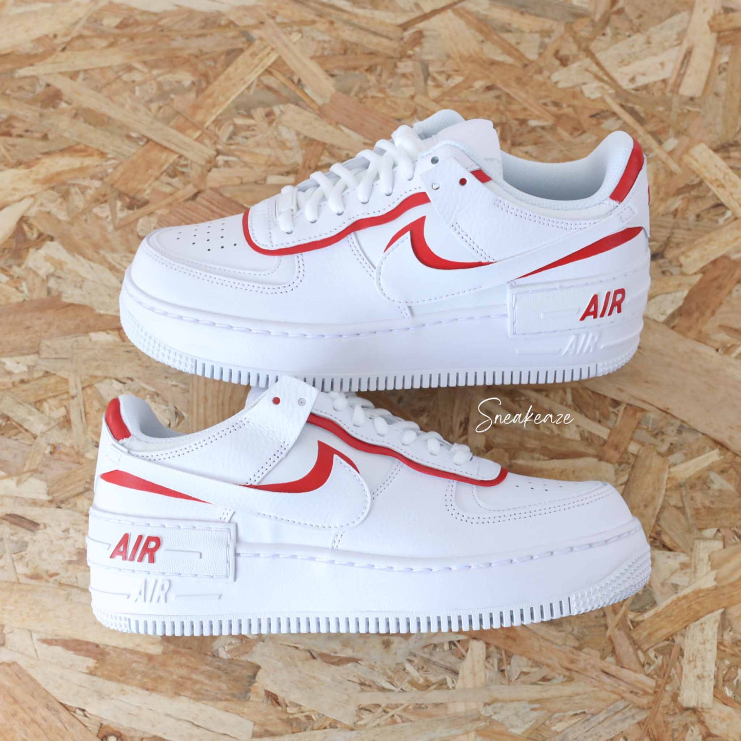 baskets af1 custom nike air force 1 shabow silhouette rouge clair sneakeaze custom skz