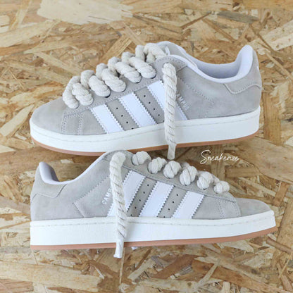 baskets Adidas Campus custom - chaussures personnalisées rope laces gros lacets custom sneakeaze custom skz