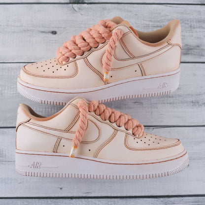 nike air force 1 custom rope laces orange sneakers custom nike gros lacets en corde air force big laces af1 custom