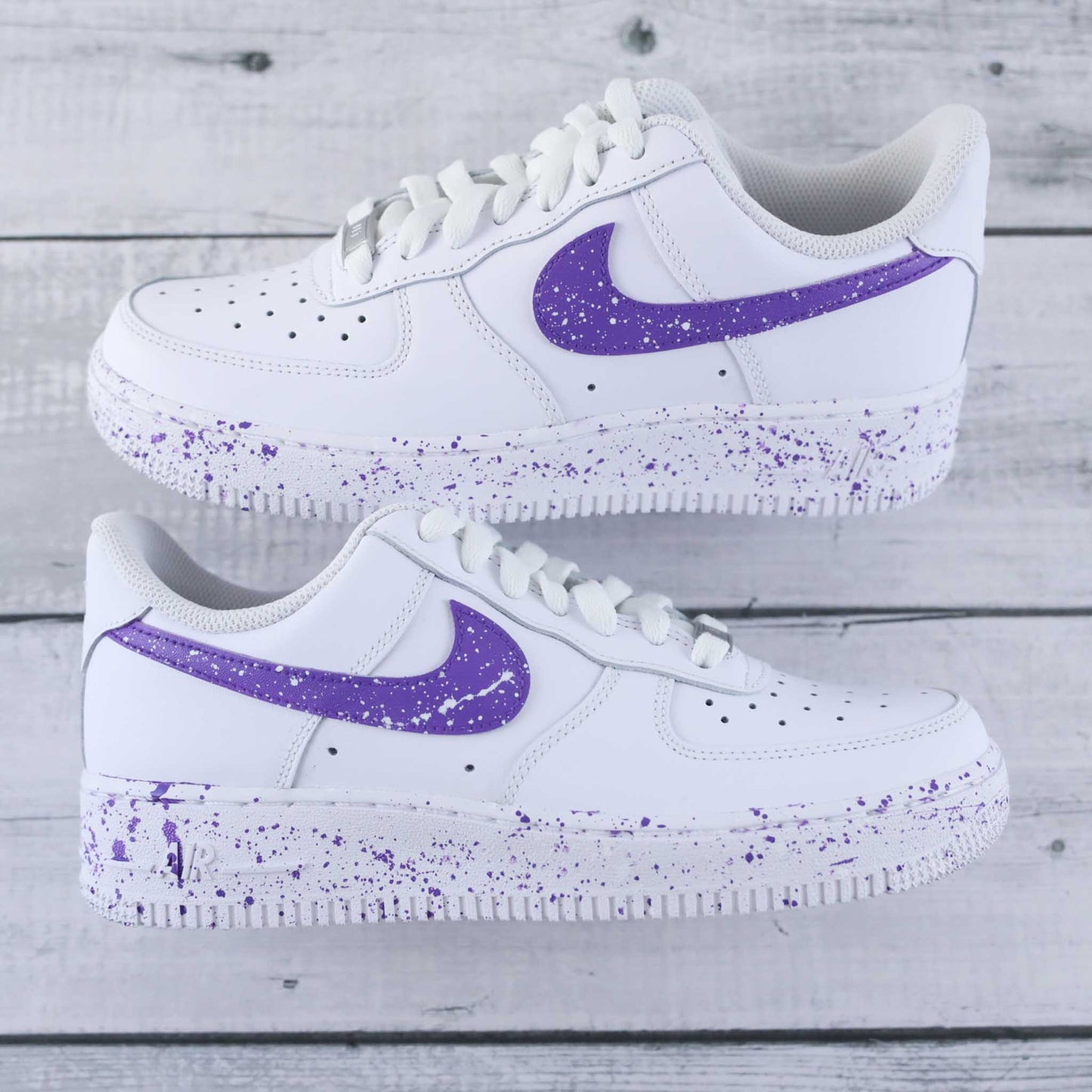 nike air force 1 custom violet sneakers personnalisé splash peinture purple af1 custom pour femme 