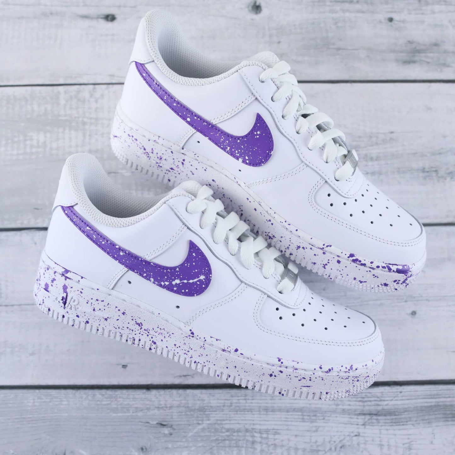 nike air force 1 custom violet sneakers personnalisé splash peinture purple af1 custom pour femme 