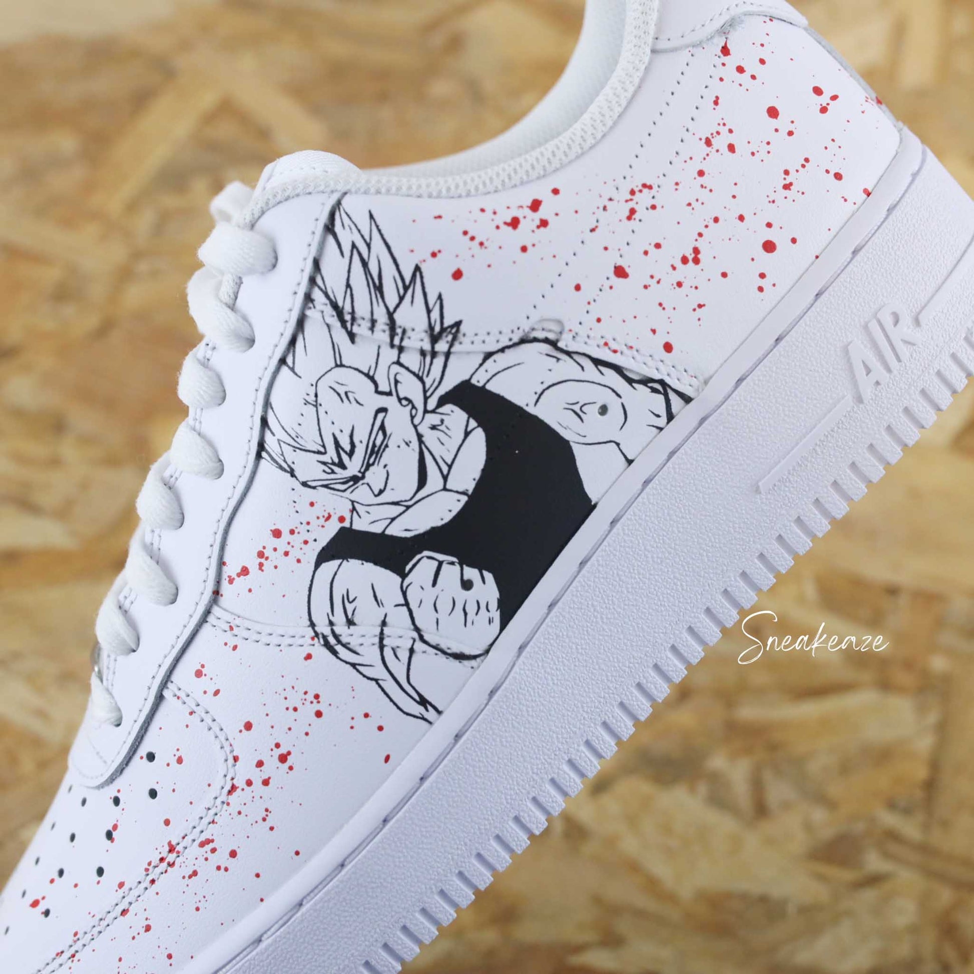 Baskets Nike Air Force 1 custom - vegeta - baskets personnalisées manga animé japonais dragonball Z - dbz