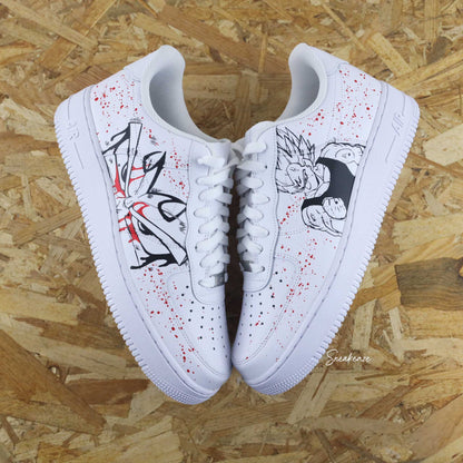 Baskets Nike Air Force 1 custom - vegeta - baskets personnalisées manga animé japonais dragonball Z - dbz