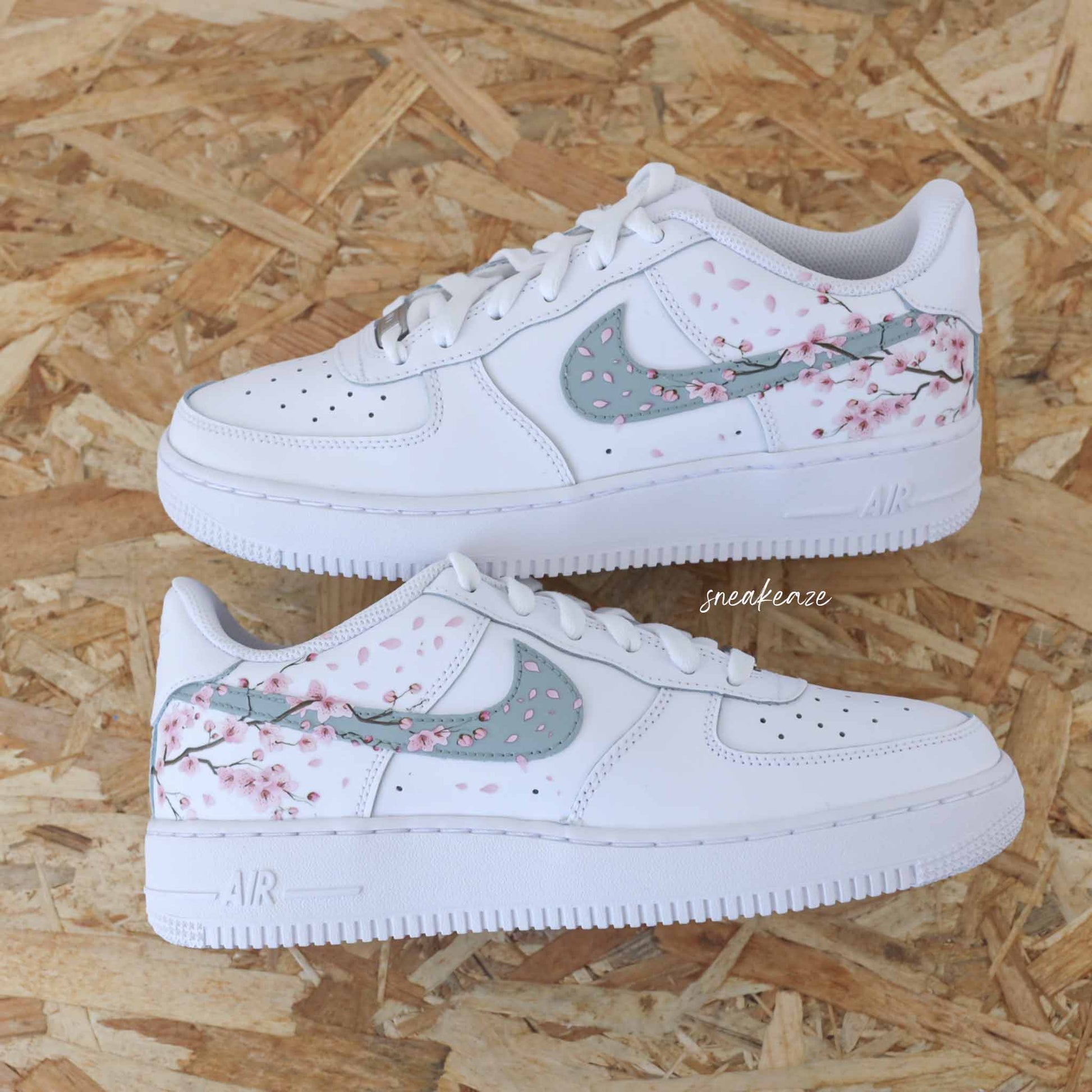 nike air force 1 custom sakura cherry blossom pastel sneakers af1 sneakeaze