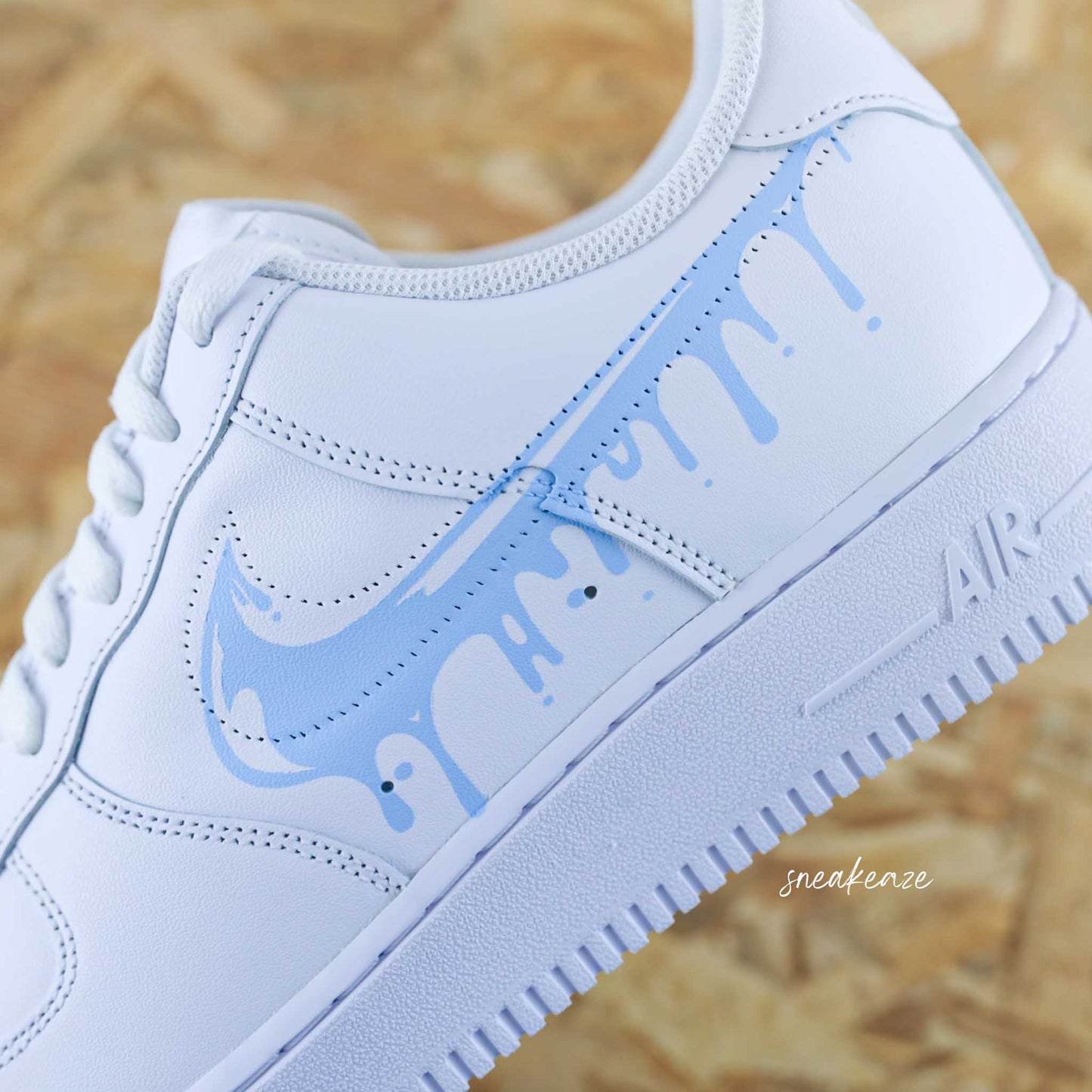 nike air force 1 custom drip  vert pastel sneakeaze customs sneakers personnalisées