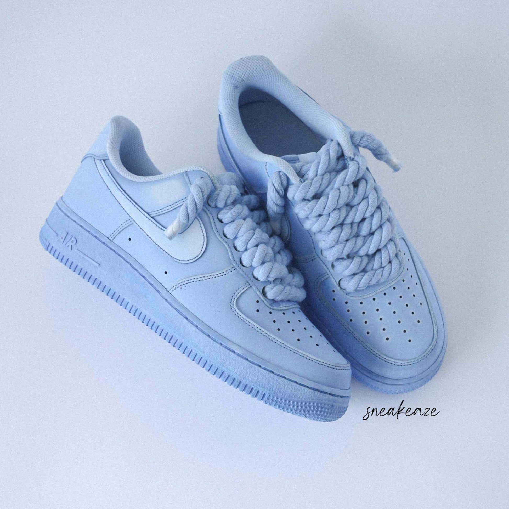 baskets nike air force 1 custom rope laces tie dye sneakeaze customs skz