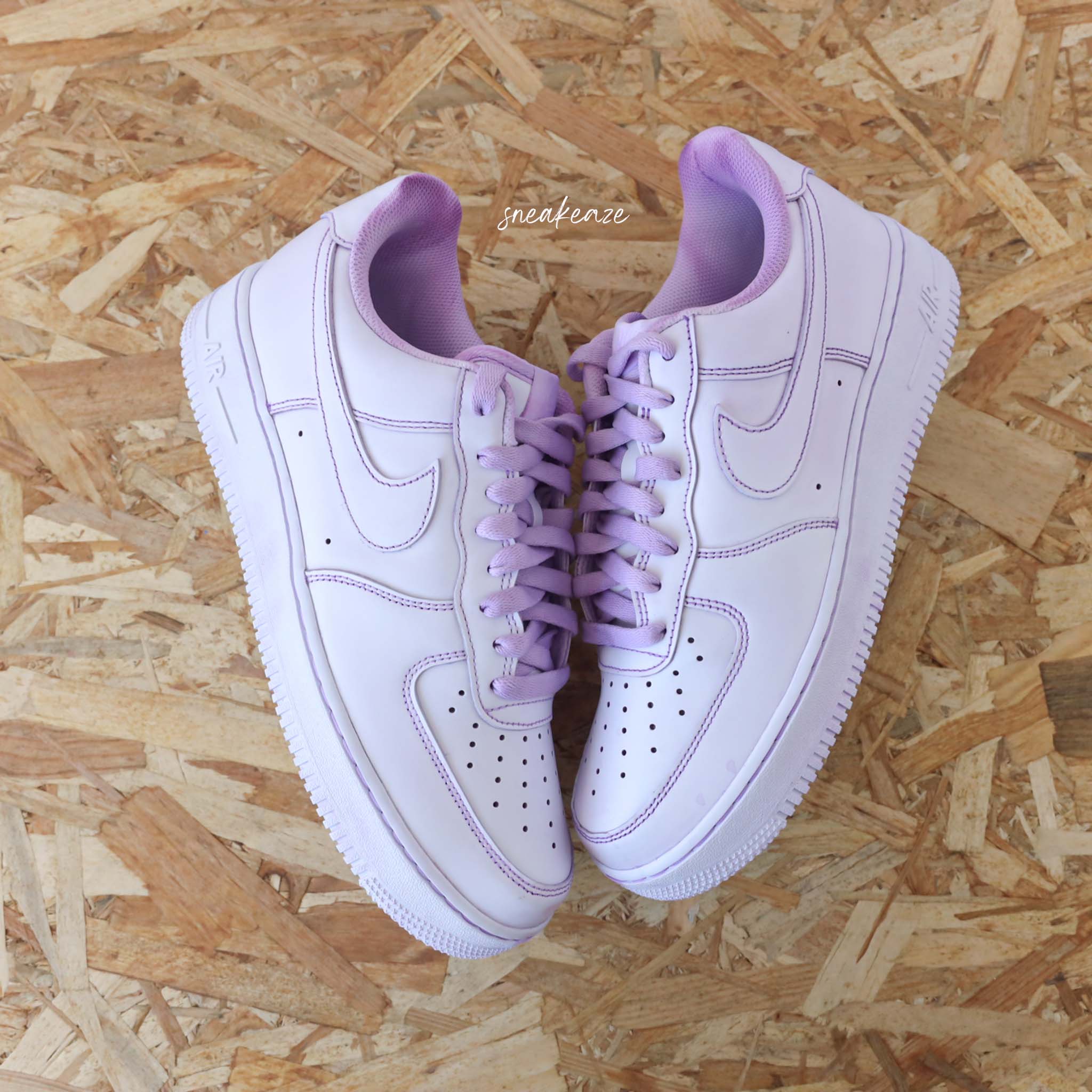 Sneakers Nike Air Force 1 custom Dip Dye baskets AF1 hype dyed teint a la main degrade pastel SNEAKEAZE CUSTOMS