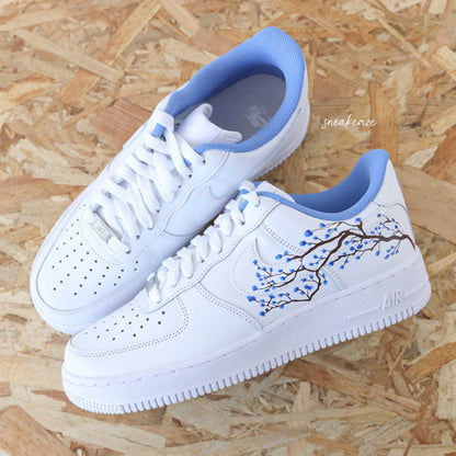 nike personnalisées à la main air force 1 custom sakura cherry blossom pastel sneakers af1 sneakeaze