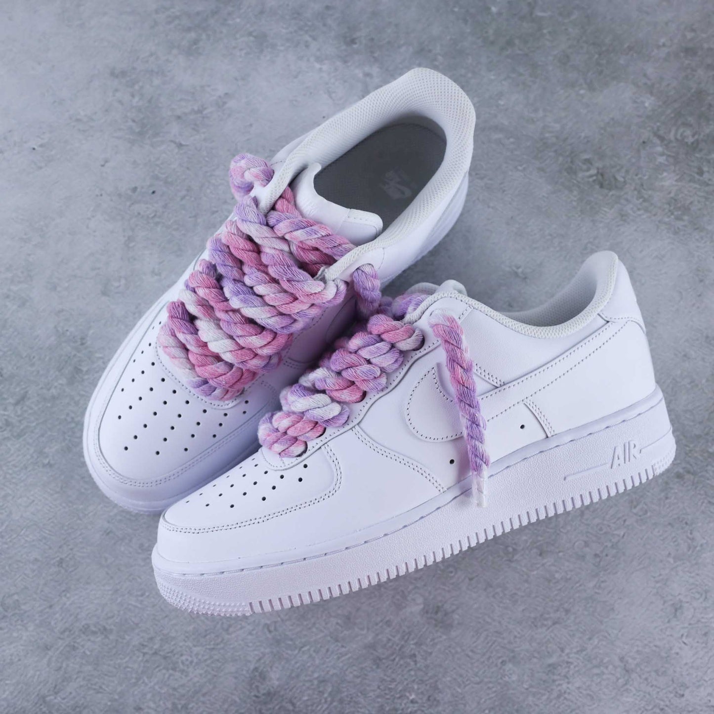 nike air force 1 custom rope laces rose baskets custom af1 gros lacets corde nike big laces