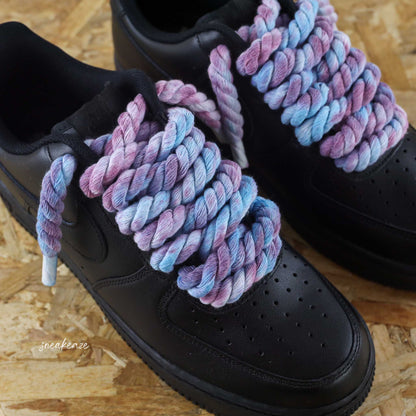 Tie-Dye Ropes laces (couleur au choix) - Air Force 1 black custom