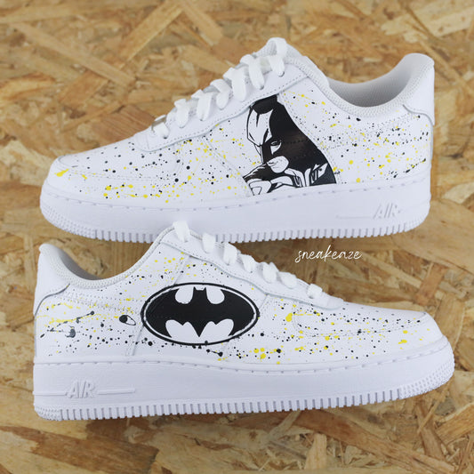 baskets nike Air force 1 personnalisées - sneakers custom batman splash DC comics le joker sneakeaze skz custom