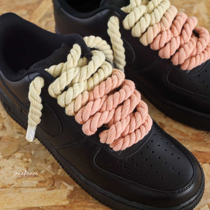 Tie-Dye Ropes laces (couleur au choix) - Air Force 1 black custom