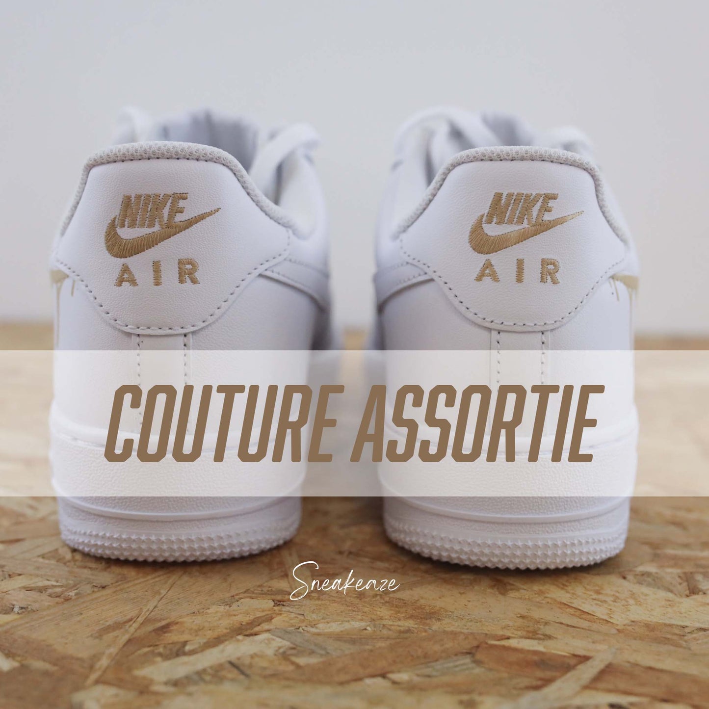 nike air force 1 custom drip  beige pastel sneakeaze customs sneakers personnalisées