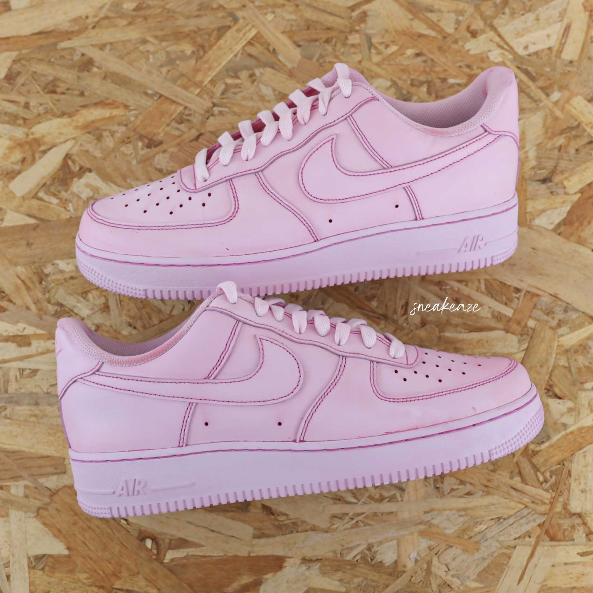 nike air force 1 custom dip dye sneakers men AF1 full pink teinture sneakeaze hype