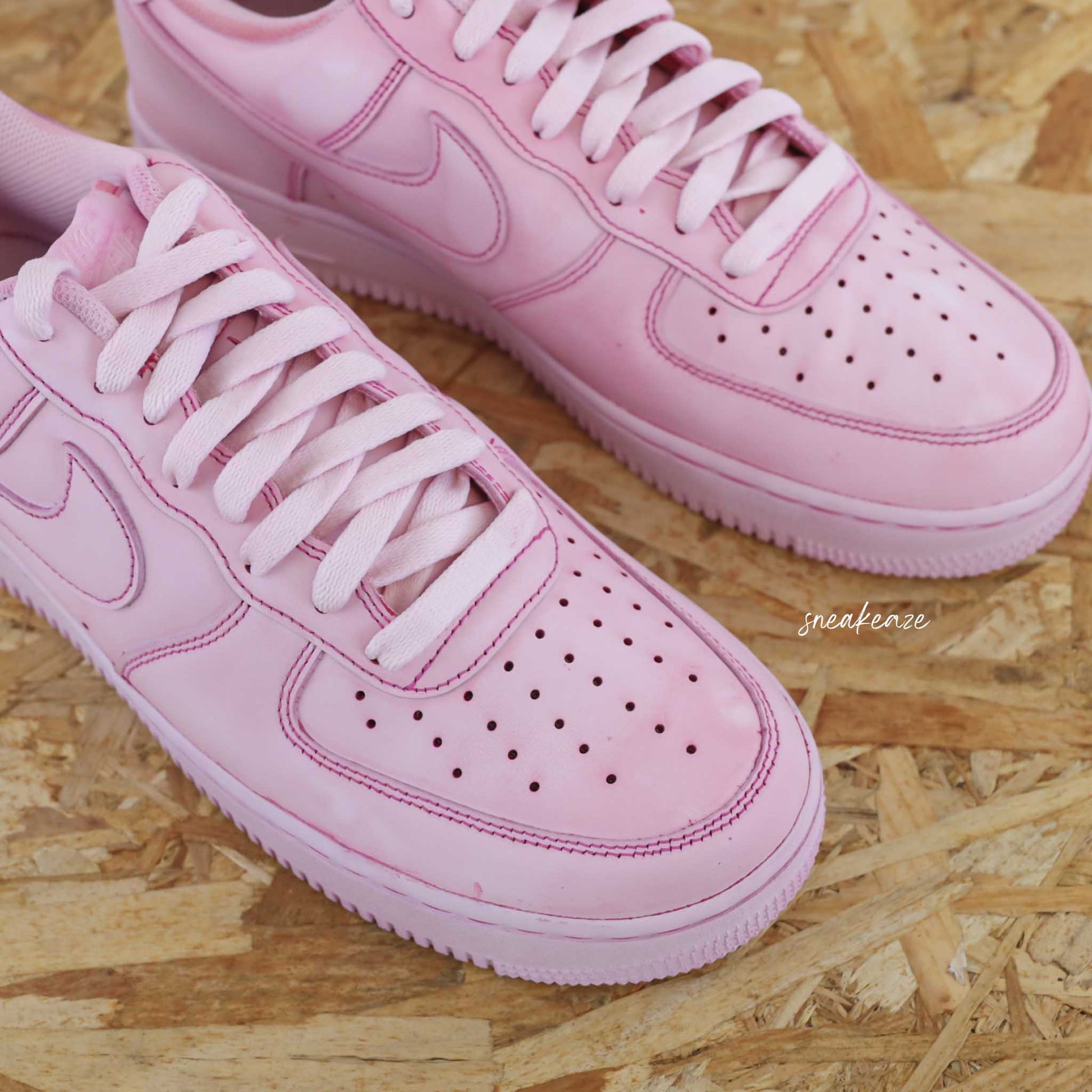 nike air force 1 custom dip dye sneakers men AF1 full pink teinture sneakeaze hype