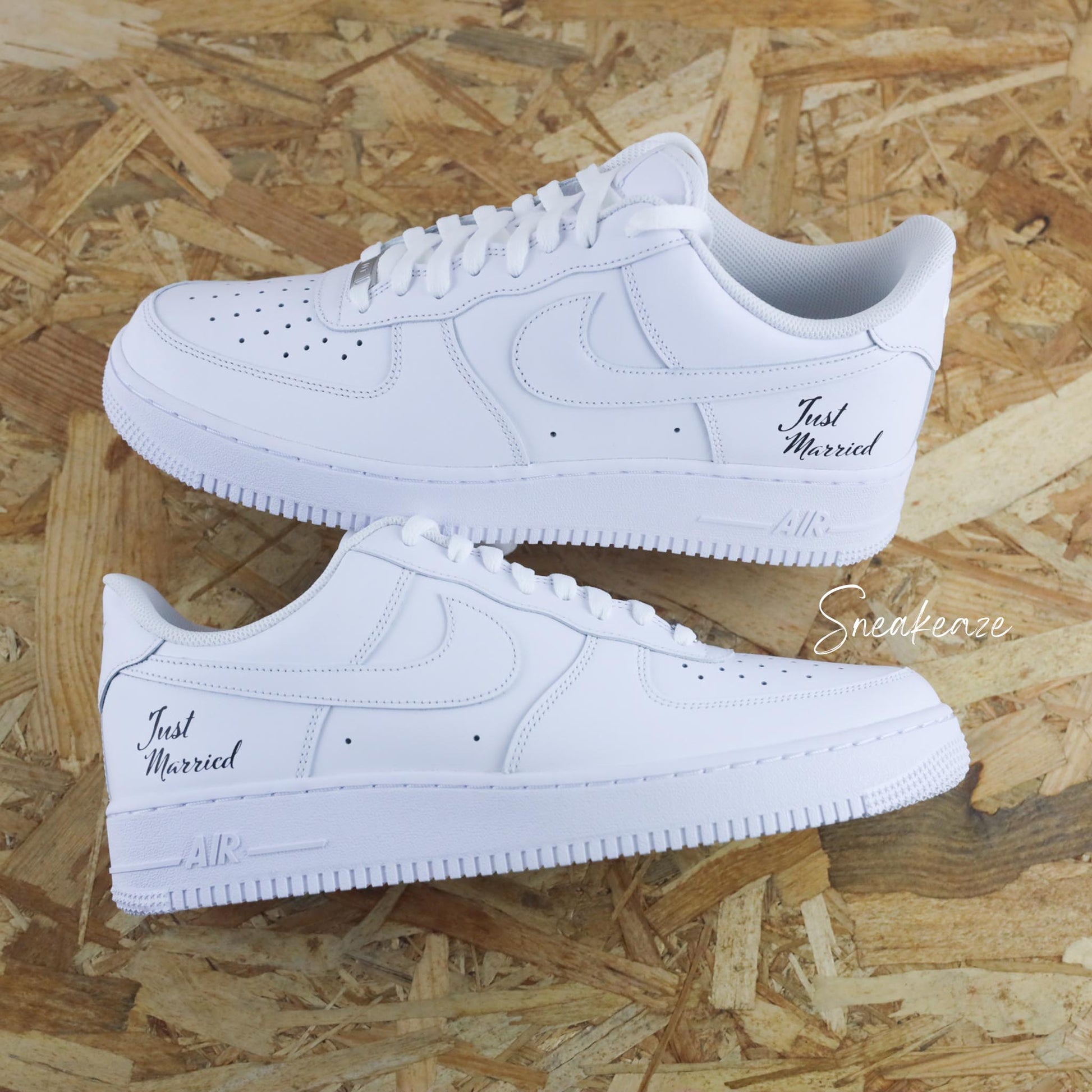 Just Married blanc - Air Force 1 custom - SNEAKEAZE CUSTOMS