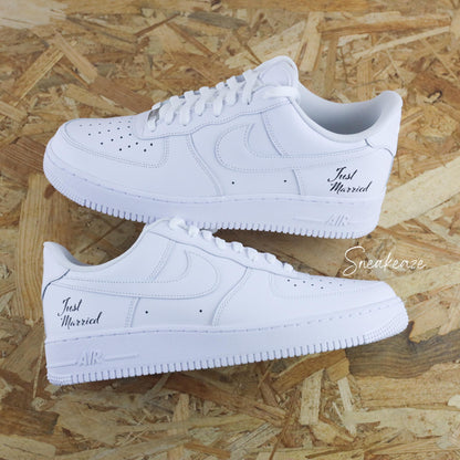 Just Married blanc - Air Force 1 custom - SNEAKEAZE CUSTOMS