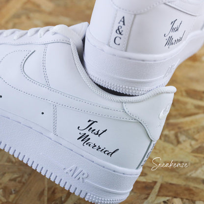 Just Married blanc - Air Force 1 custom - SNEAKEAZE CUSTOMS