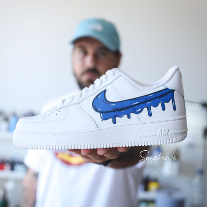 baskets nike air force 1 custom cartoon drip red sketch sneakeaze customs sneakers personnalisées