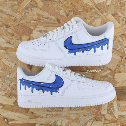 baskets nike air force 1 custom cartoon drip red sketch sneakeaze customs sneakers personnalisées