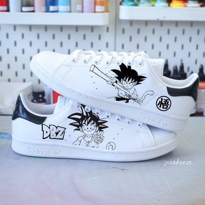 Baskets Adidas stan smith custom dbz dragon ball z goku manga animé japonais sneakeaze customs skz