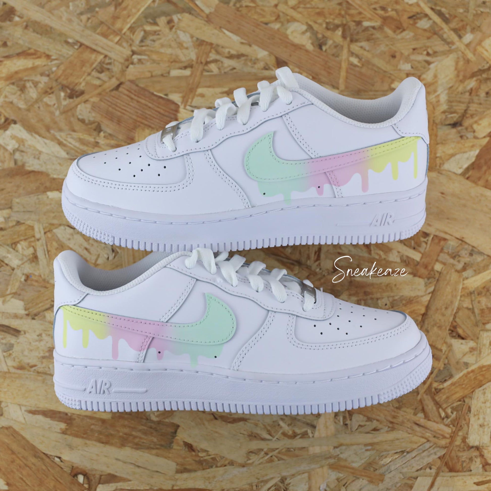 nike air force 1 custom drip licorne pastel sneakers af1 sneakeaze