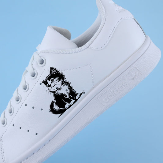Pochoir Chaton pour customiser sneakers Air Force 1 – DIY custom baskets motif chat