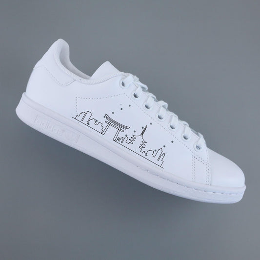 Pochoir ligne Tokyo Stan Smith custom - Pochoir ville Tokyo pour baskets personnalisées