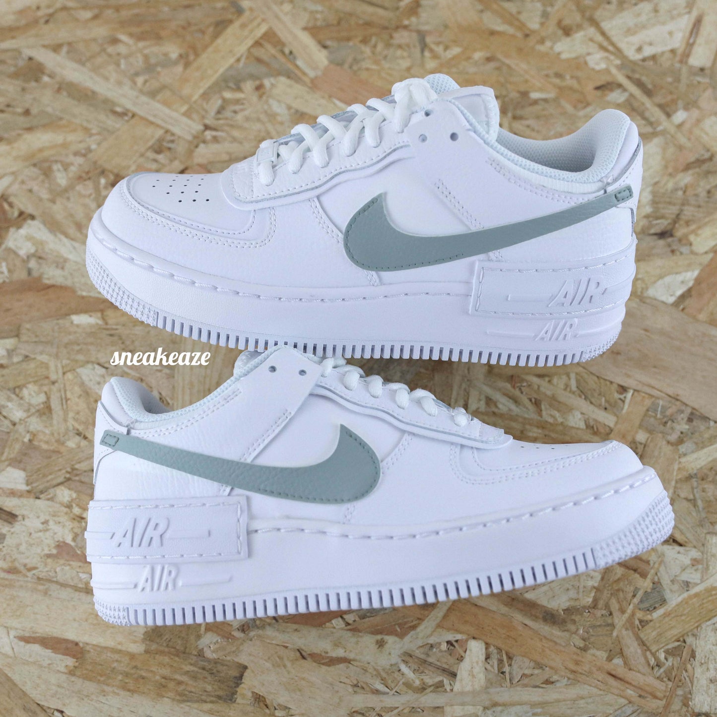 Nike air force 1 shadow sage green baskets custom pastel sneakers af1 pour femme