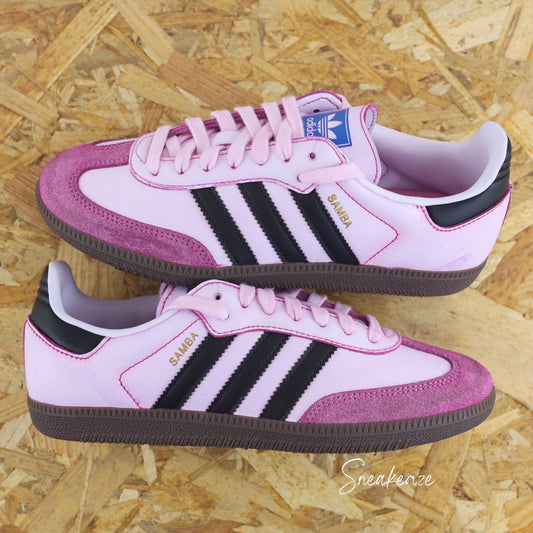 Dip Dye rose - Adidas Samba OG Custom baskets hype dyed teint à la main pastel sneakeaze customs