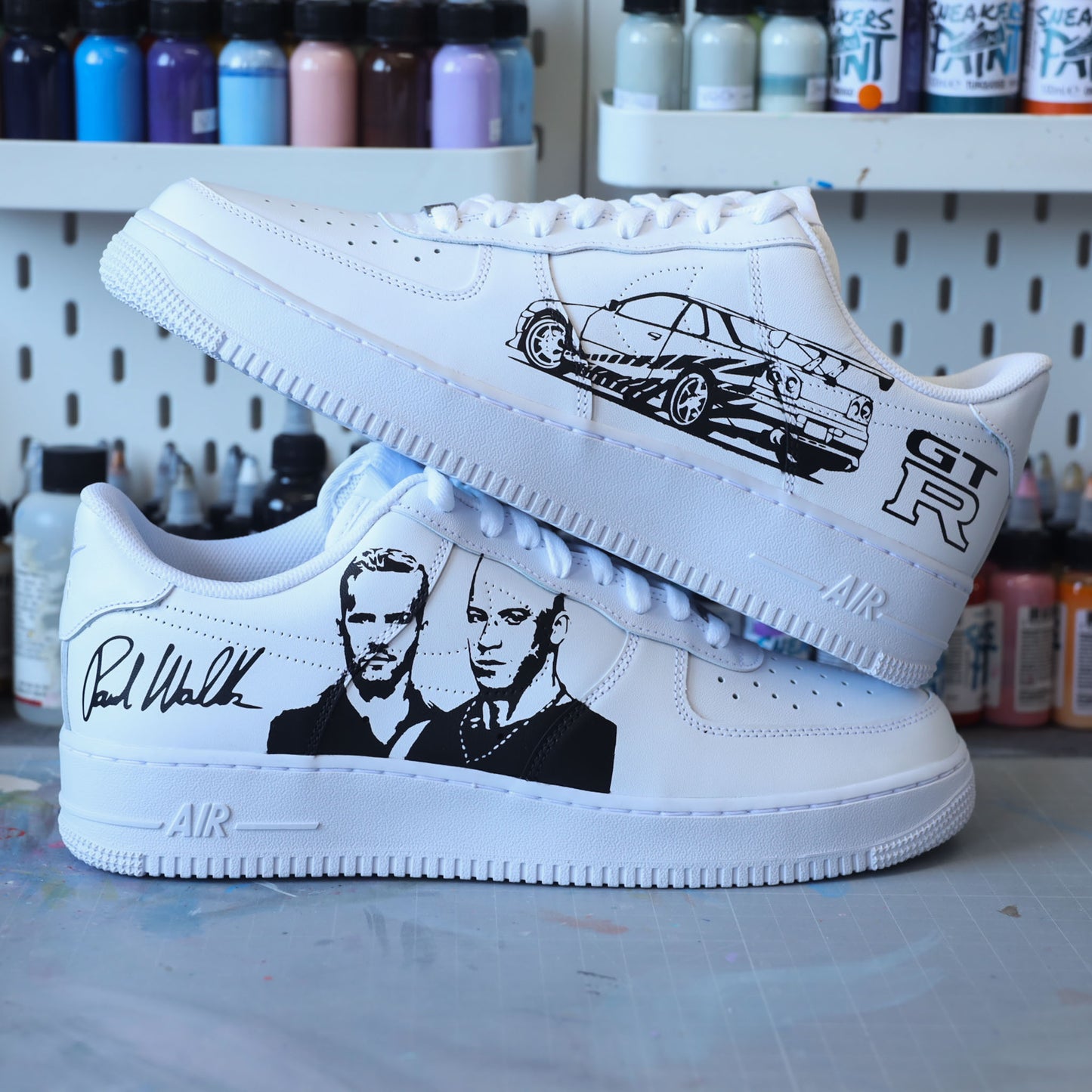 Basket Nike air force 1 custom Fast & Furious Paul Walker - peinte à la main cadeau unique sneakeaze