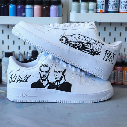 Basket Nike air force 1 custom Fast & Furious Paul Walker - peinte à la main cadeau unique sneakeaze