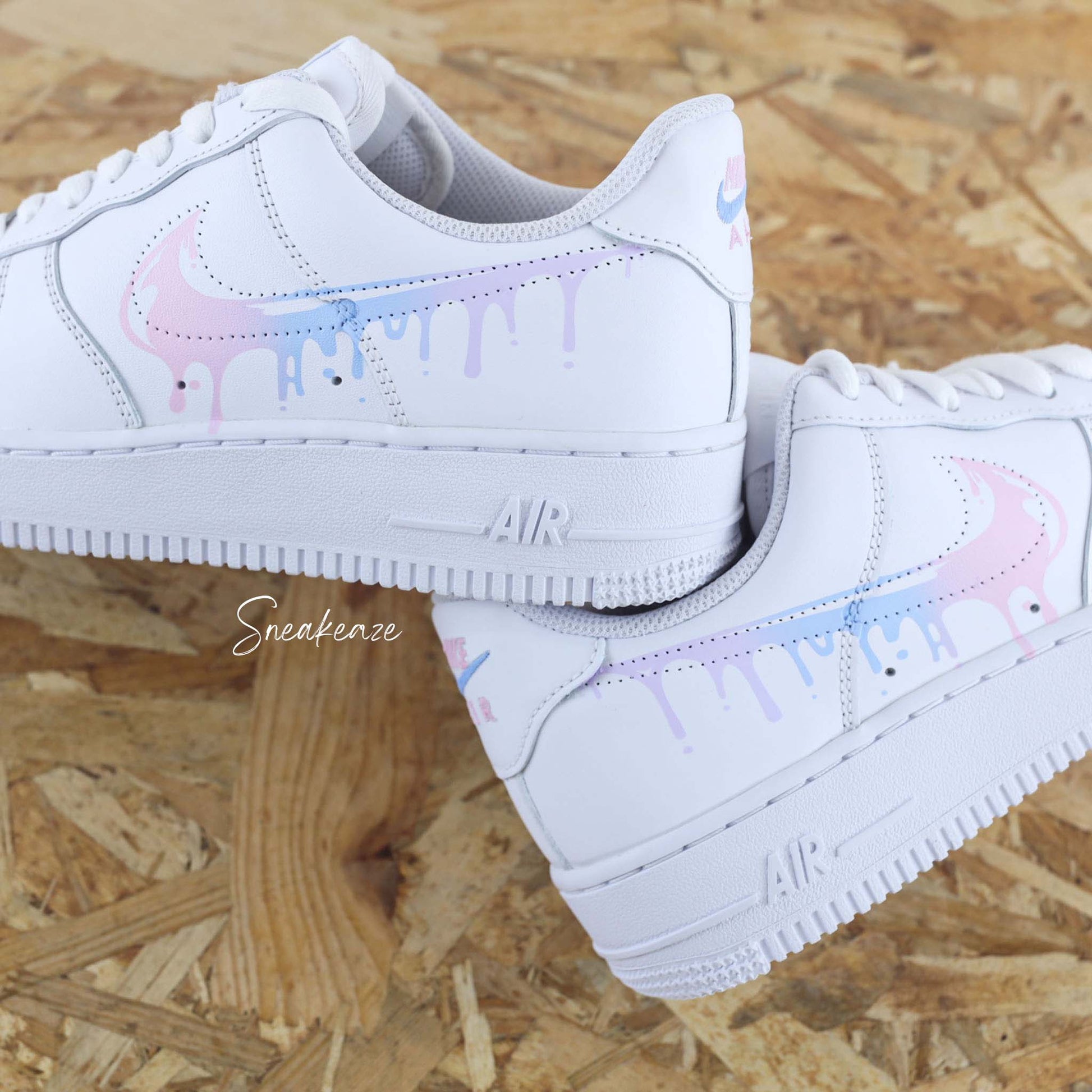 nike air force 1 custom drip  dégradé licorne pastel sneakeaze customs sneakers personnalisées