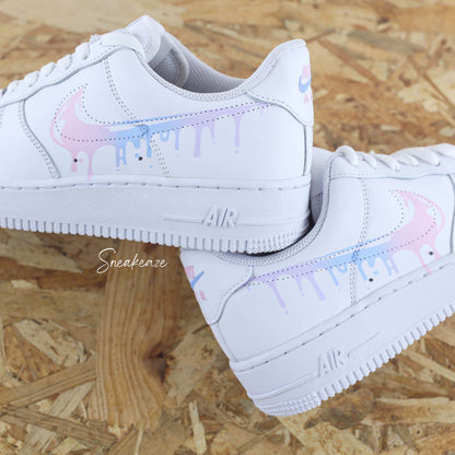 nike air force 1 custom drip  dégradé licorne pastel sneakeaze customs sneakers personnalisées