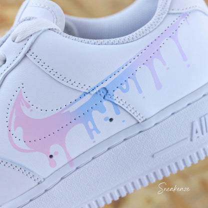 nike air force 1 custom drip  dégradé licorne pastel sneakeaze customs sneakers personnalisées