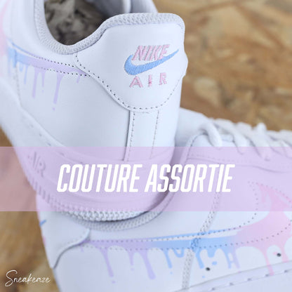 nike air force 1 custom drip  dégradé licorne pastel sneakeaze customs sneakers personnalisées