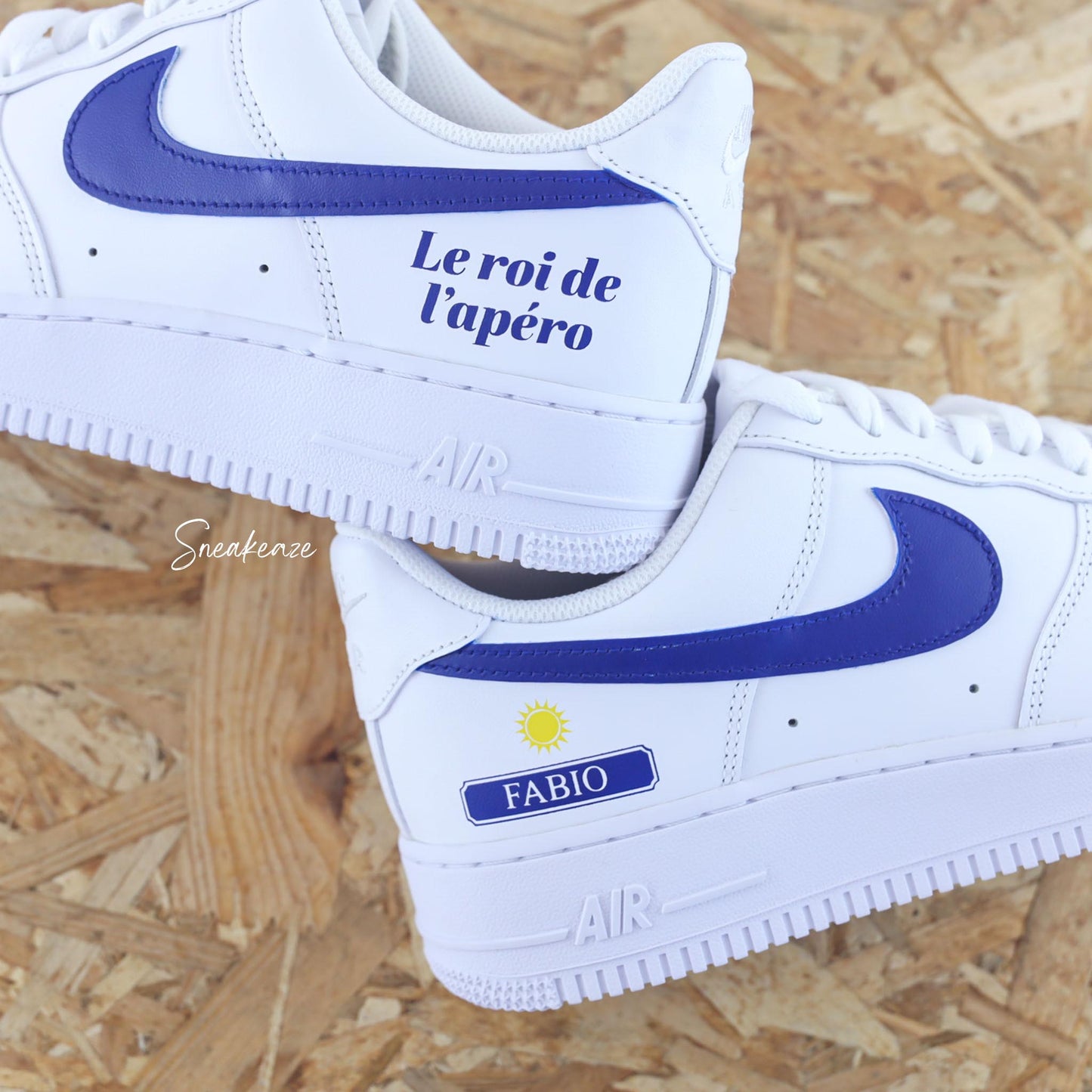 nike air force 1 custom ricard pastis apéro af1 soleil provence sud sneakers prénom personnalisé sneakeaze