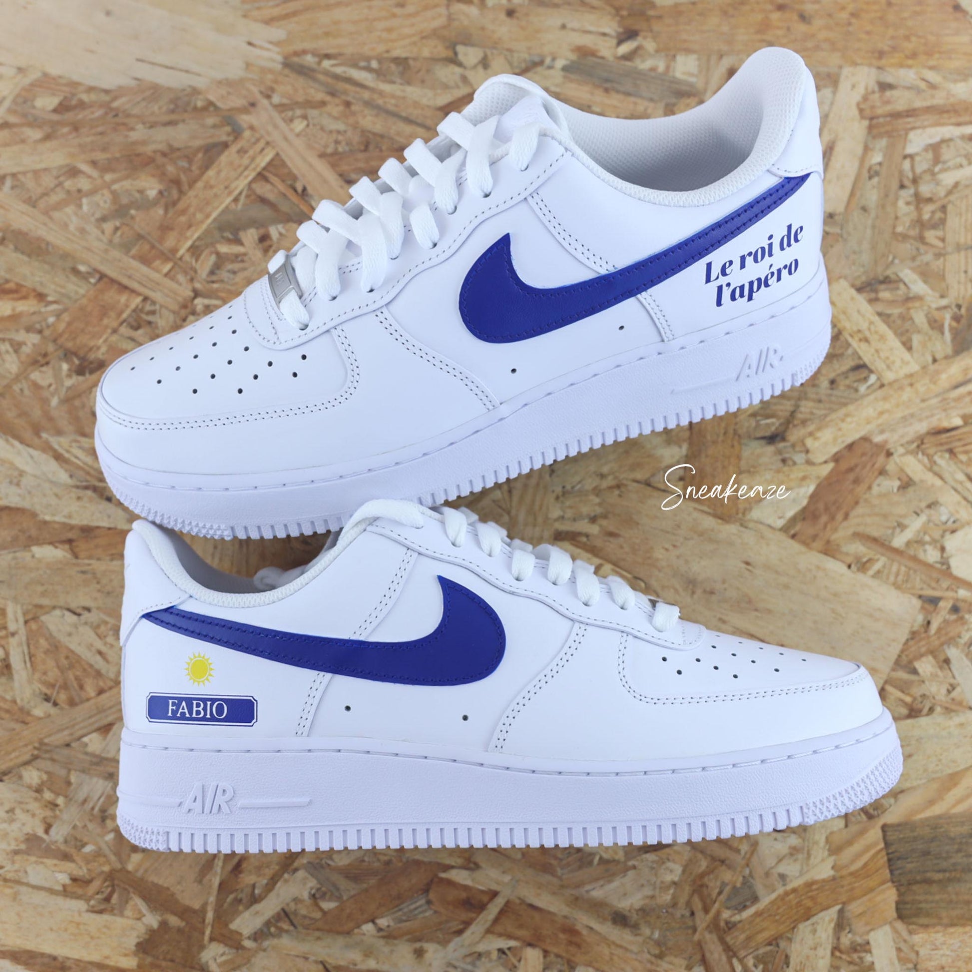 nike air force 1 custom ricard pastis apéro af1 soleil provence sud sneakers prénom personnalisé sneakeaze